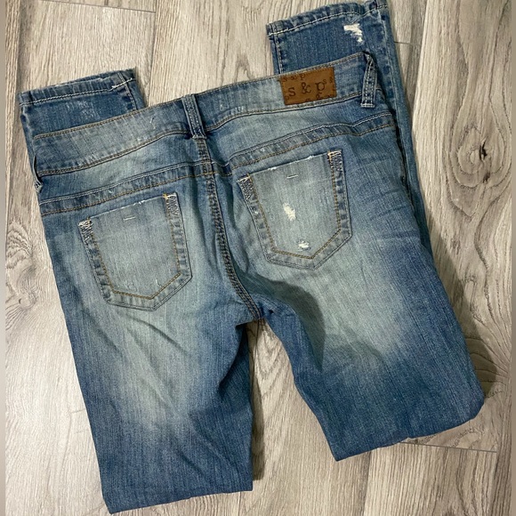 S&P Stretchy Distressed Blue Jeans Size 9 - Picture 6 of 6